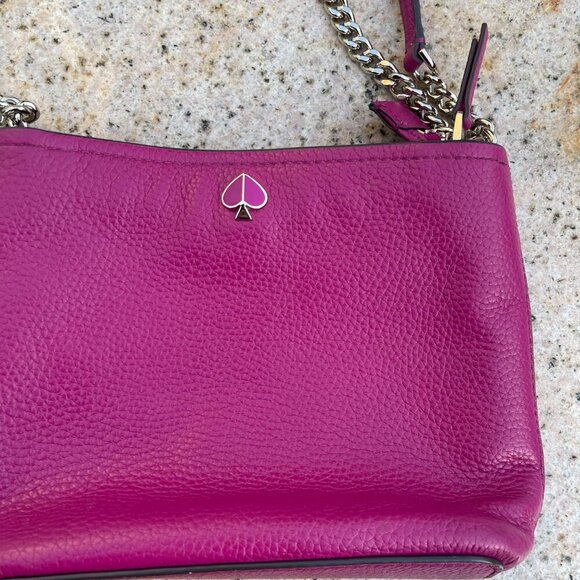 Kate Spade Polly Pink Genuine Leather Gold Chain Crossbody EUC coquette barbie - Picture 11 of 13